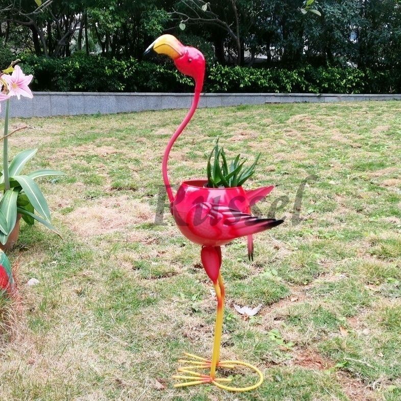 植木鉢 ガーデニング 孔雀 動物 フラミンゴ 鶴 鳥 屋外 庭 置物 オブジェ インテリア おしゃれ 大型 フラワーポット 丸型 ガーデニング 金属  - メルカリ