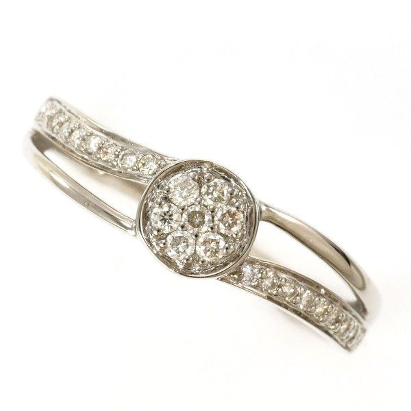 K18WG リング RING 指輪 15号 ダイヤ 0.20 総重量約2.5g