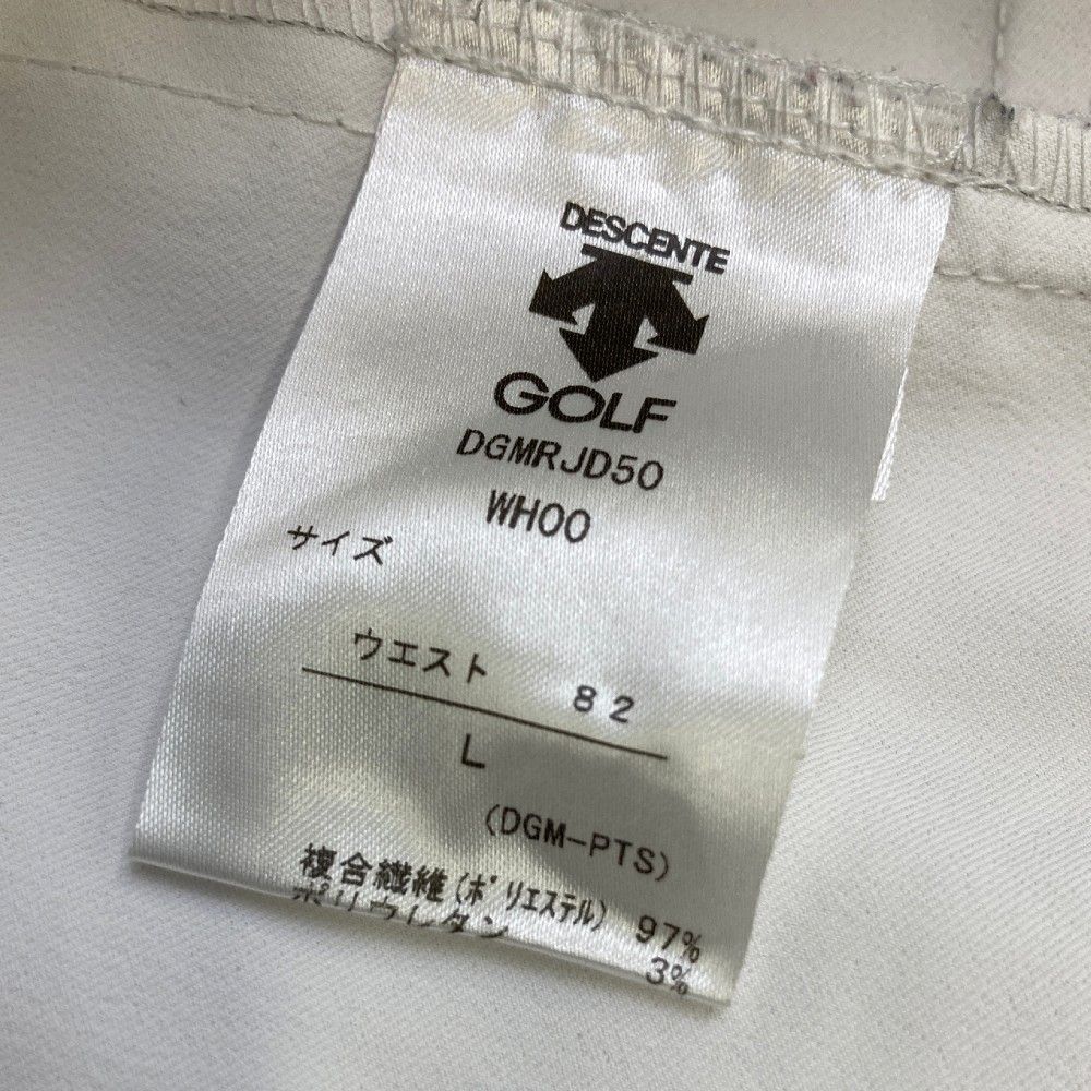 サイズ：L DESCENTE GOLF デサントゴルフ ハーフパンツ ホワイト