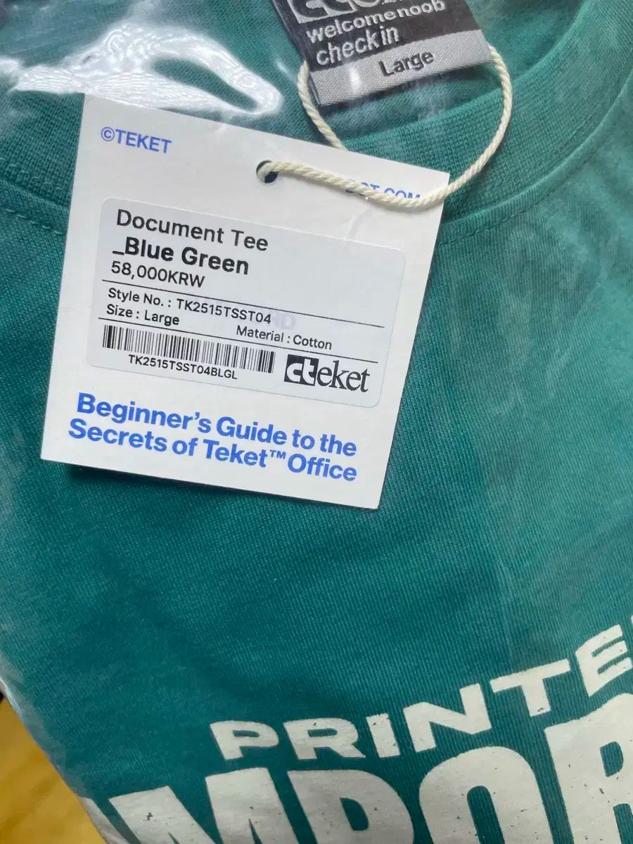 [teket] Document Tee ★大人気★ teket(テケット) documnet tee blue green large - メルカリ