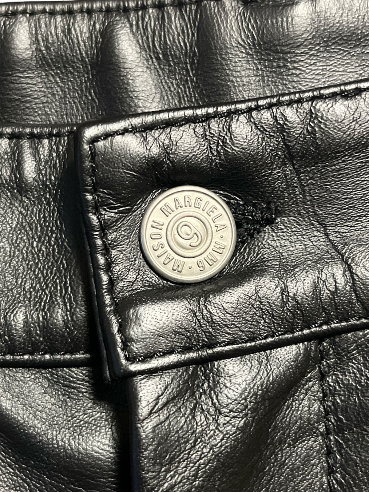 良品 MM6 Maison Margiela メゾンマルジェラ 本革 レザーパンツ