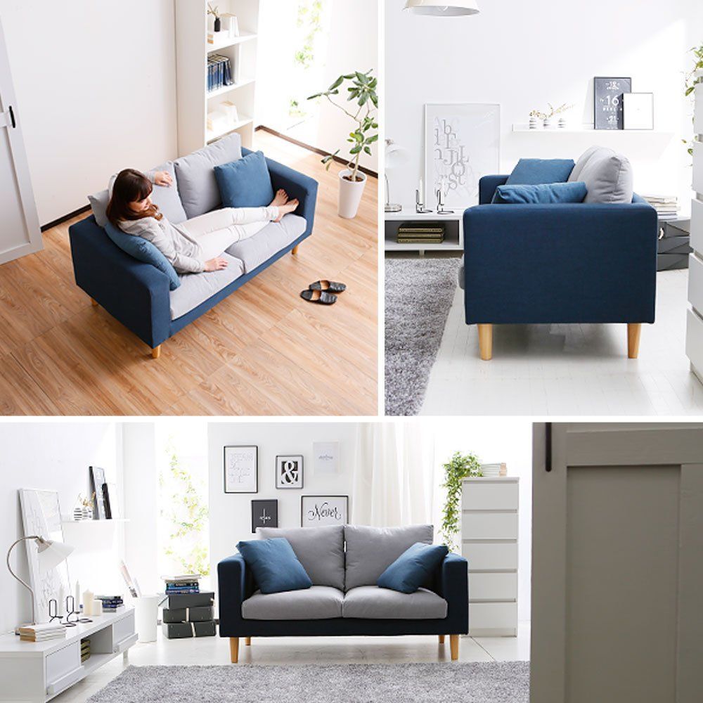 LOWYA 2人掛けソファ ネイビー LOWYA ソファー2人掛け ネイビー ソファ lowya ネイビー 2人掛けソファ