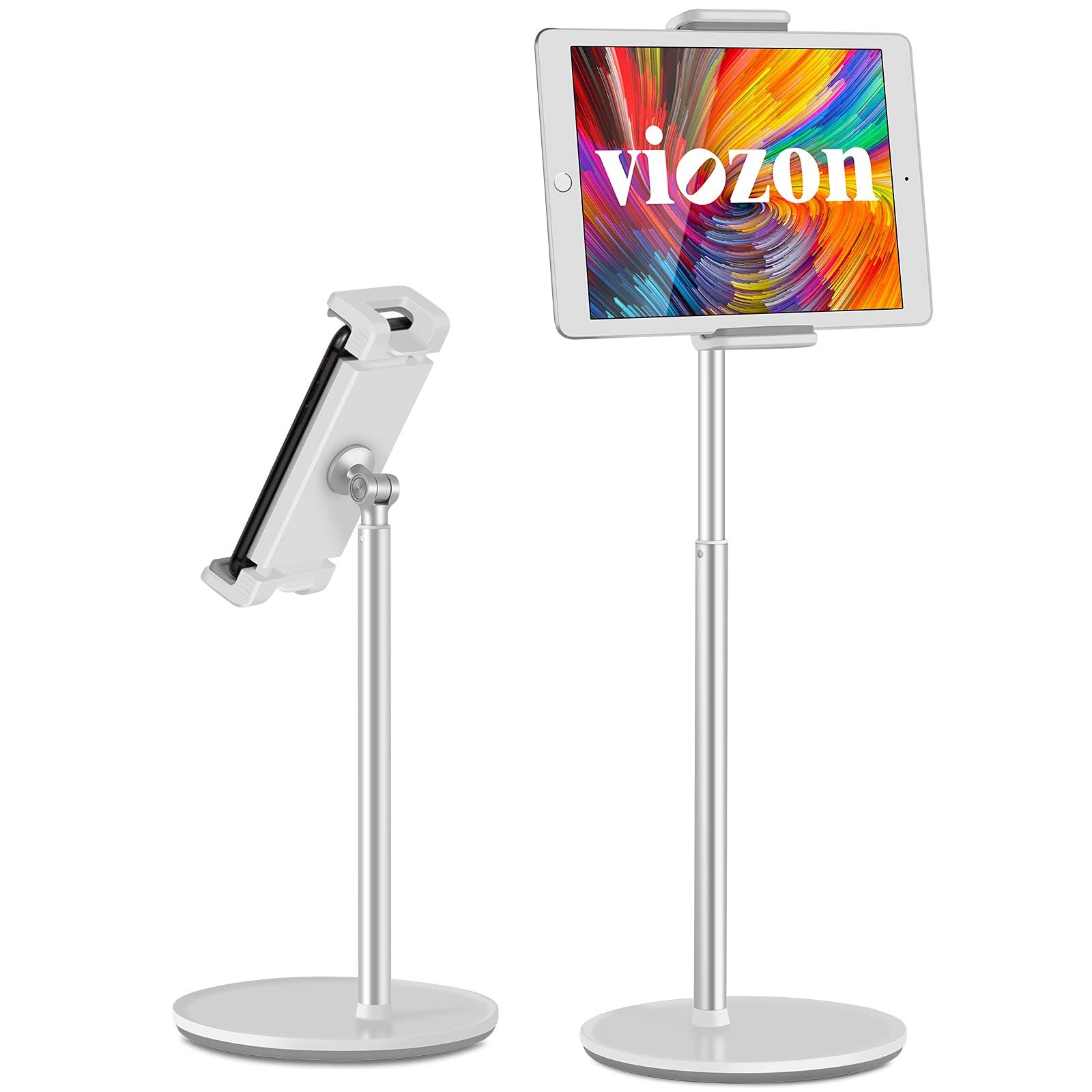 【在庫処分】viozonタブレットスタンド ホルダー、高さ 360度角度調整可能 アルミニウム デスクトップ スタンド、4.5-13スマホとタブレットに適用 多機種対応(AP-4HS)