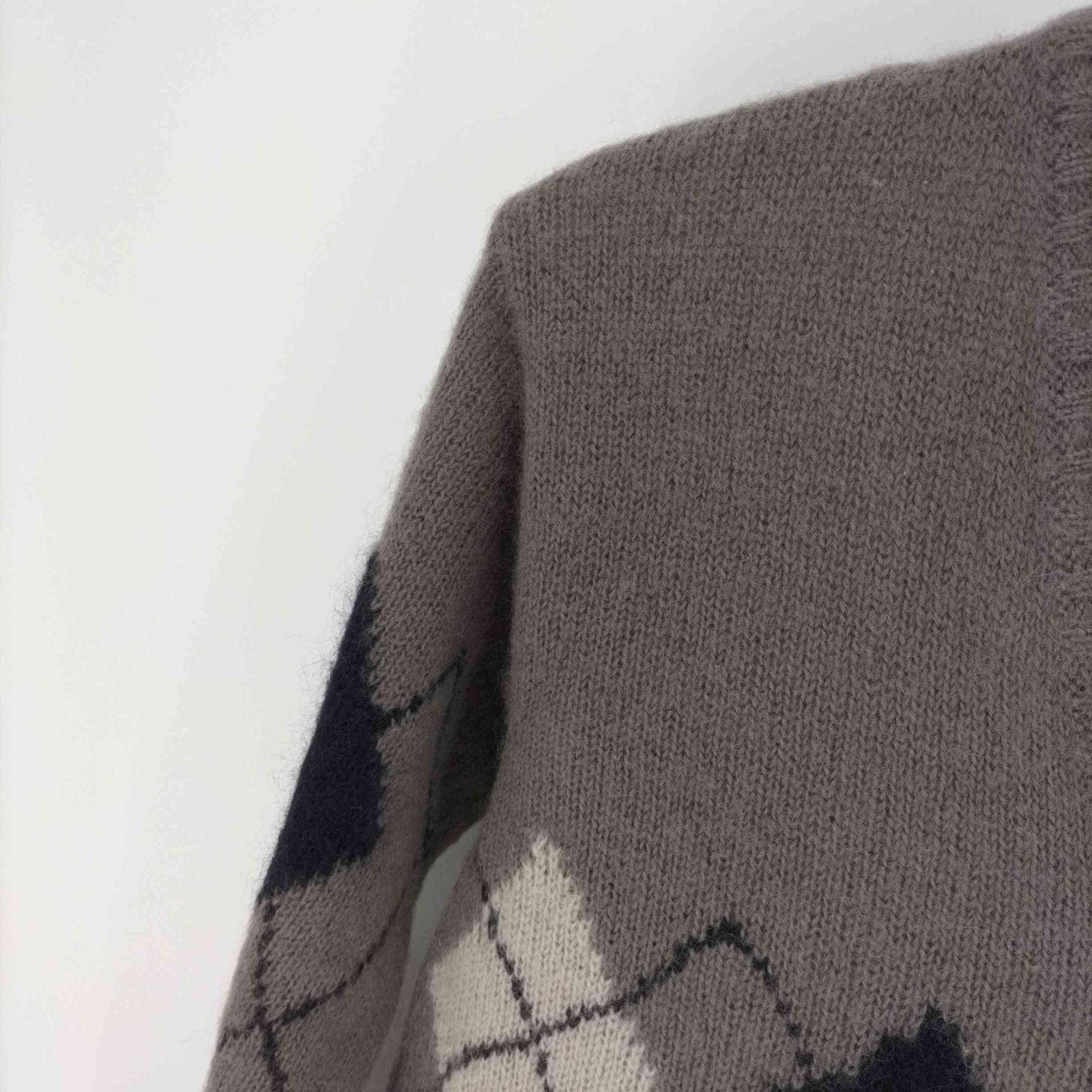 【BURBERRY/バーバリー】【M】アーガイル　ハイネックセーター　モヘヤ バーバリー BURBERRY シルク モヘヤ 混 ウール アーガイル V