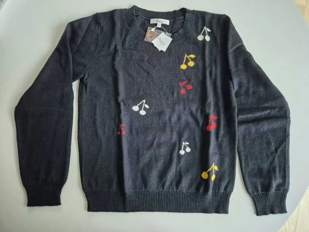  ボンポワン さくらんぼ柄 ウール ニット 14 A サイズ Tシャツ トップス