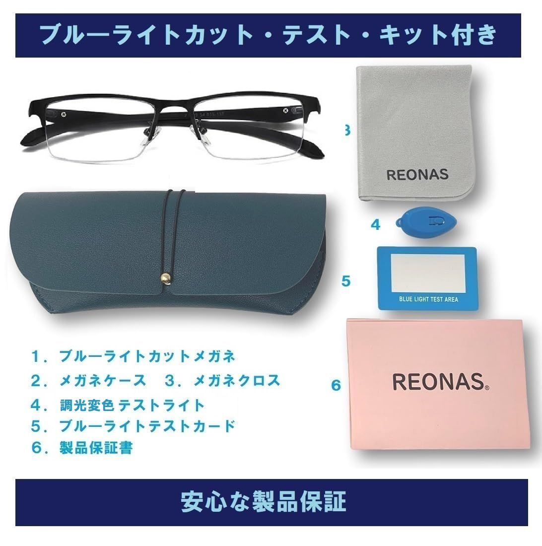 在庫セール】[REONAS] ブルーライトカット メガネ + 調光 変色