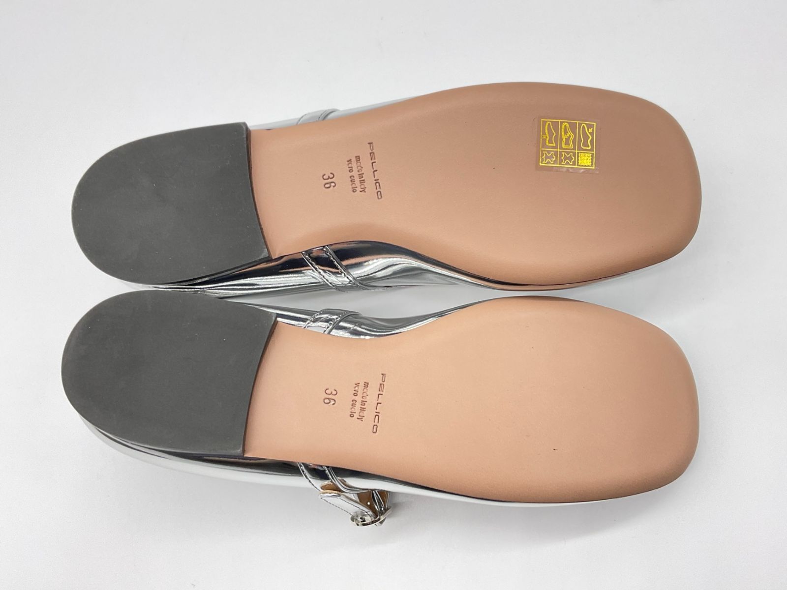 新品 PELLICO ペリーコ 36 シルバー メリージェーンフラットシューズ