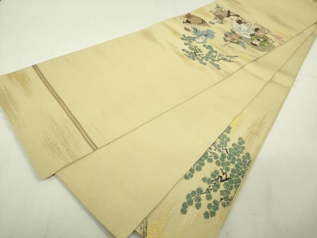 平和屋本店□極上 龍村美術織物 たつむら 太鼓柄 本袋帯 七福神瑞祥文  