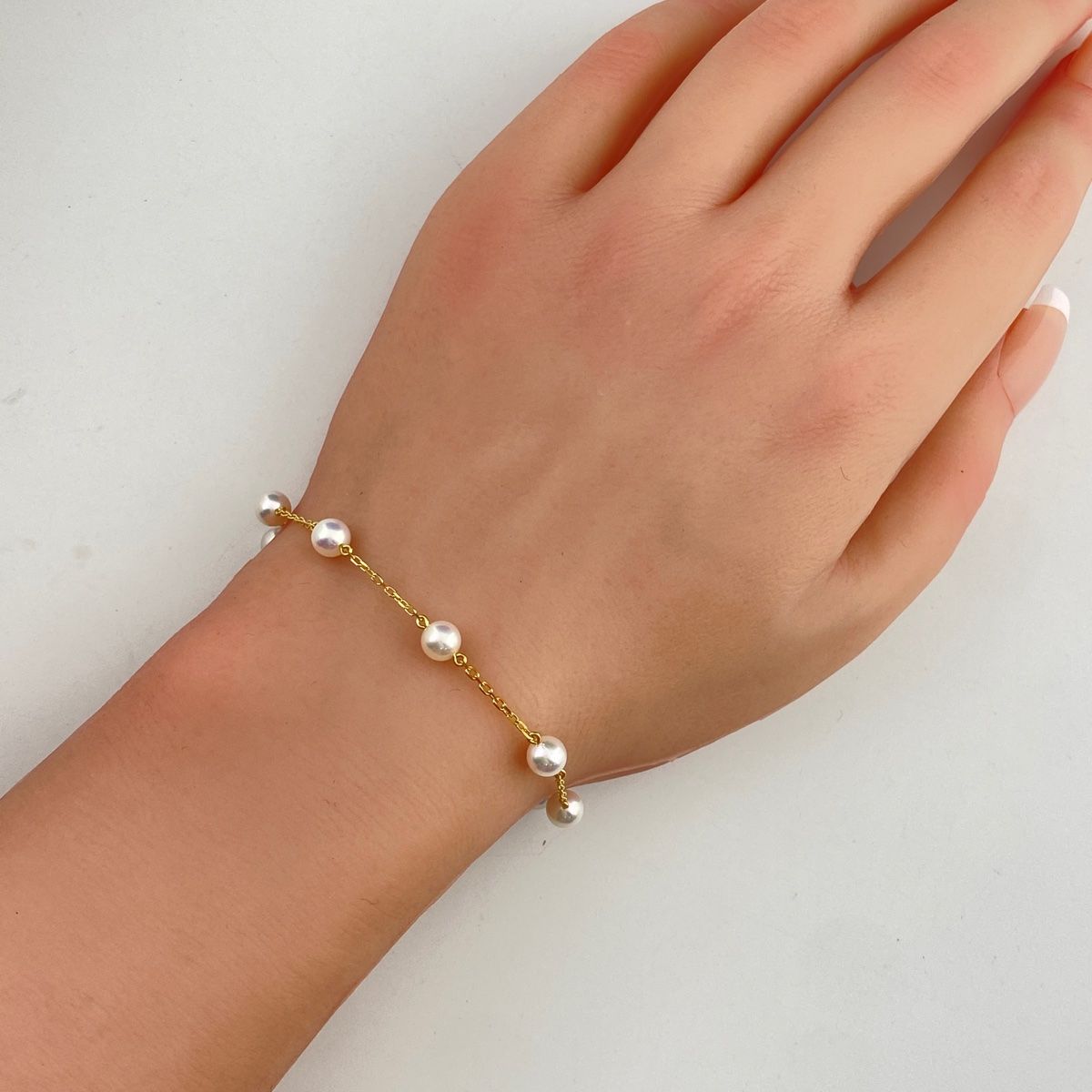 ミキモト MIKIMOTO パール デザインブレスレット YG イエローゴールド 腕輪 真珠 ブレスレット K18 パール レディース FORTGASGNV_COM_BR