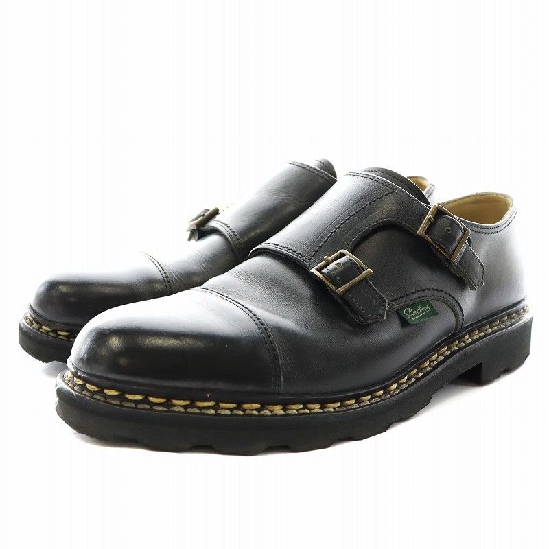 パラブーツ Paraboot WILLIAM/MARCHEⅡ ウィリアム ダブルモンク ローファー レザー 7.5 26.0cm 黒 ブラック 981412 /AN28