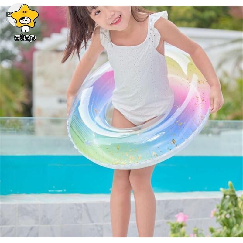 送料無料 浮き輪 大人用 子供用 大きい グラデーション うきわ キラキラ 星空 スイミング 浮き具 浮具プール 水泳 水遊び 海水浴 夏グッズ 取っ手 親子