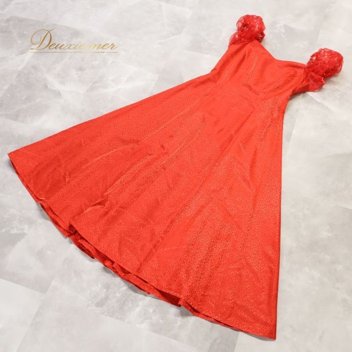 フラダンス 衣装 レッド系 ワンピース ドレス アロハスタンダード フラ