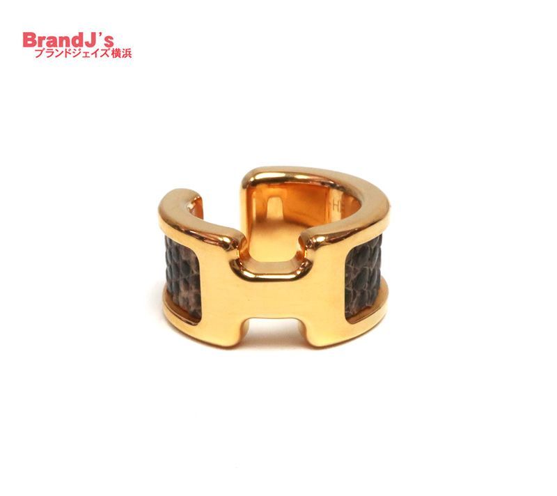 HERMES エルメス イヤーカフ オランプ PM リザード サルヴァ ナチュラ 現行モデル イヤリング ゴールド |34323