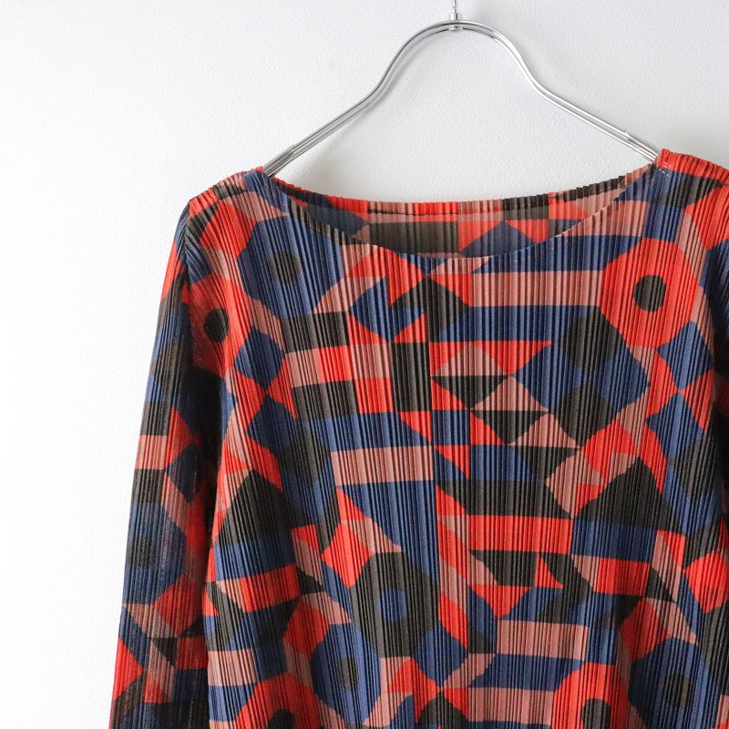 【PLEATS PLEASE】プリーツプリーズ　幾何学模様チュニック プリーツプリーズ イッセイミヤケ PLEATS PLEASE ISSEY MIYAKE 幾何学
