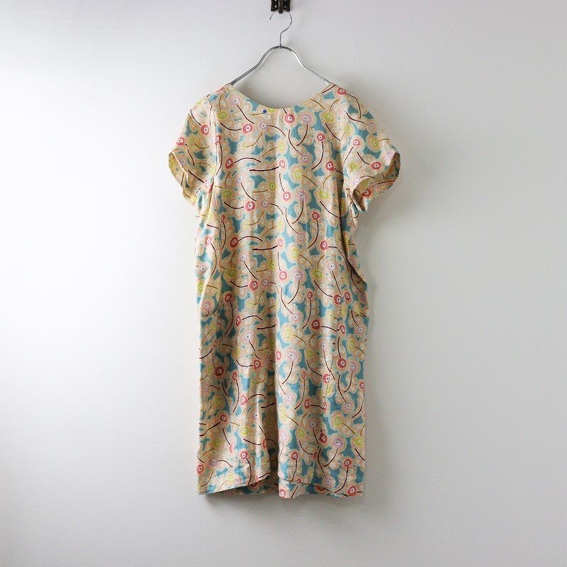 ミナペルホネン mina perhonen ランドリー LAUNDRY Hanna ワンピース 38 ブルー系 ドレス 花 フラワー リネン 半袖 2400014596632