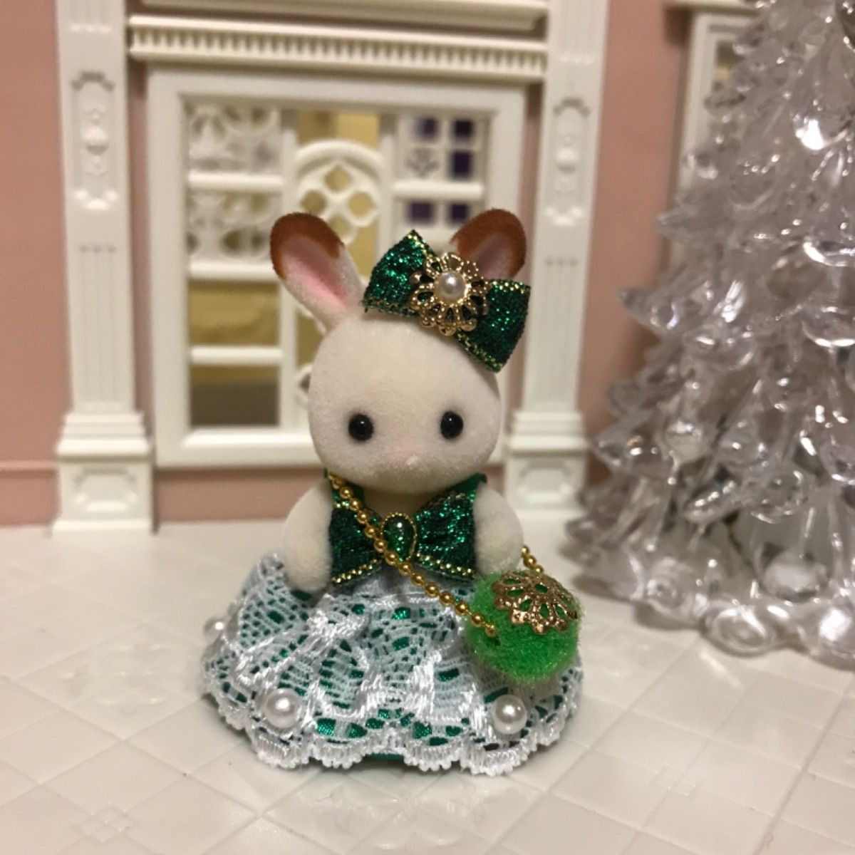 シルバニア 赤ちゃんドレス クリスマス パールグリーン - メルカリ