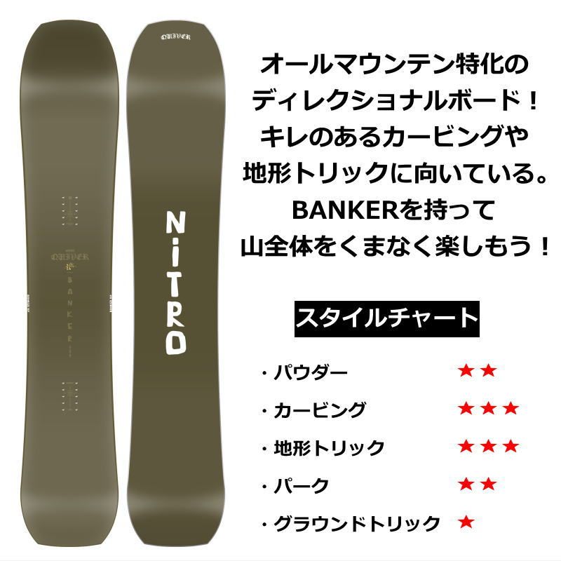 NITRO ナイトロ バンカー スノーボード 156cm ラスト1点】メンズ