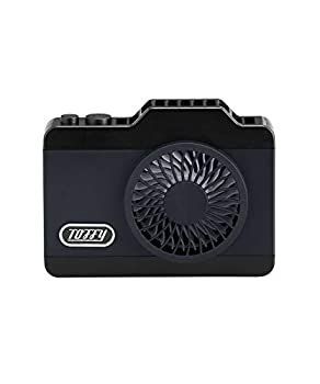 Toffy トフィー LEDハンズフリーカメラファン FN04 リッチブラック ハンディファン 小型ファン 首下げ 卓上 2WAY USB充電式 風量3段階 LE