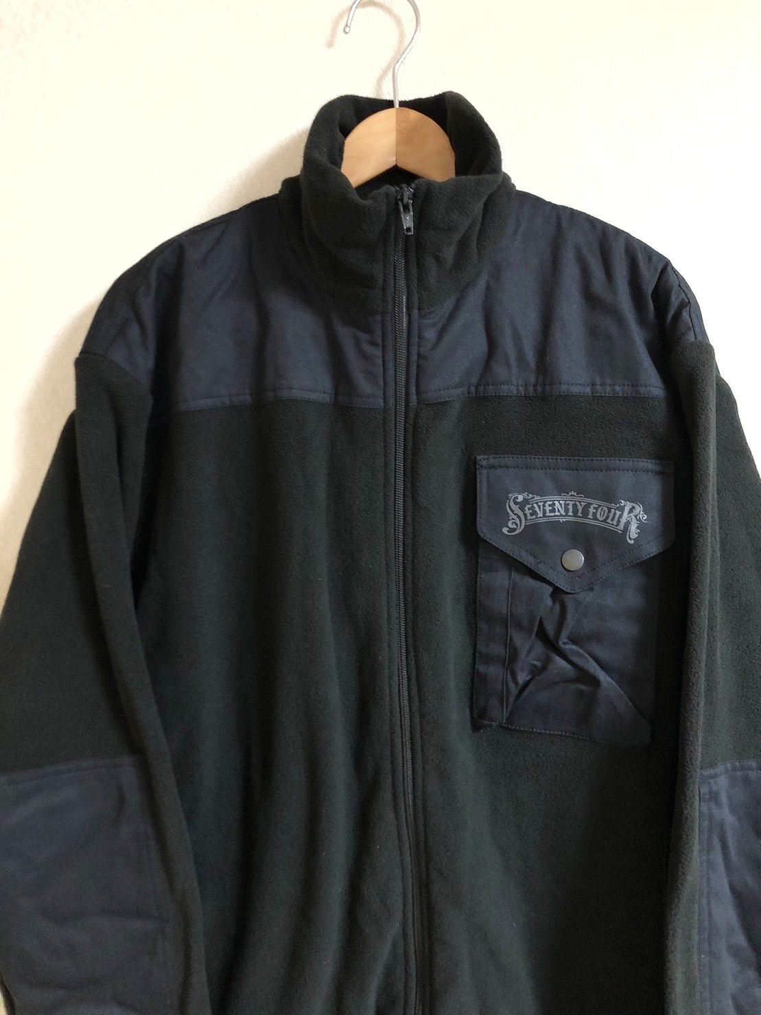 SEVENTY FOUR セブンティーフォー ZIP UP FLEECE JACKET フリースジャケット ブルゾン 新品 ブラック 黒【サイズ Ｌ】