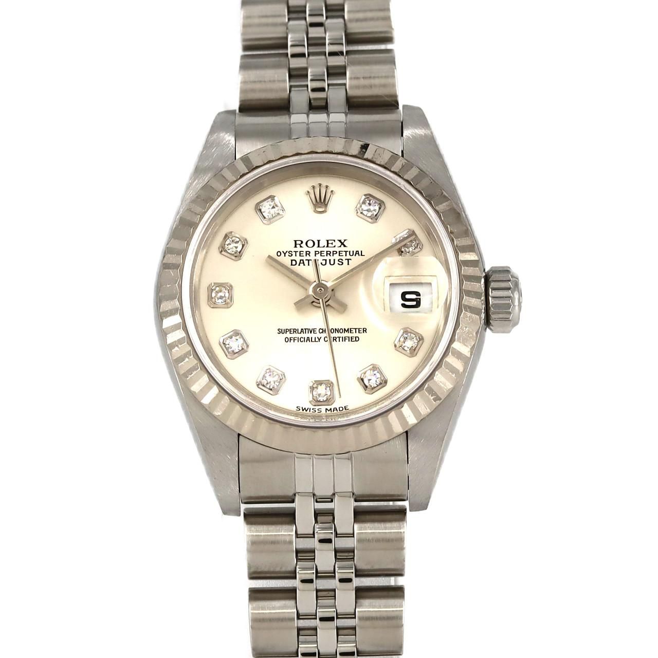 ロレックス デイトジャスト 179174NGR SSxWG 自動巻 Z番　ルビー 179174NGR ロレックス(ROLEX) デイトジャスト 10Pルビー