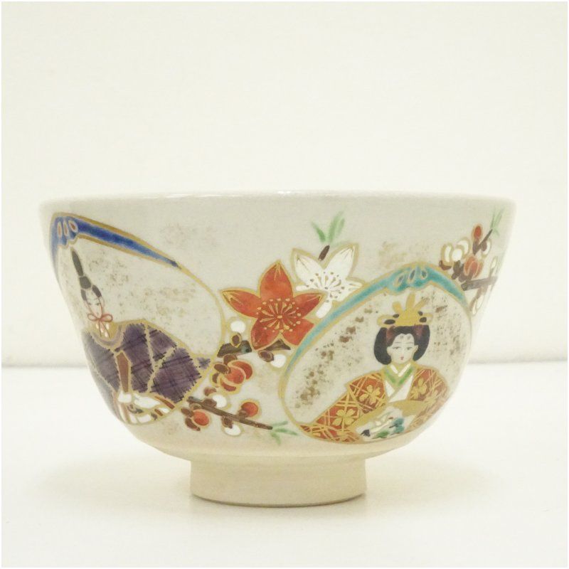 京焼 手塚桐鳳造 仁清写貝合雛茶碗（共箱） 茶道 抹茶 おしゃれ 抹茶