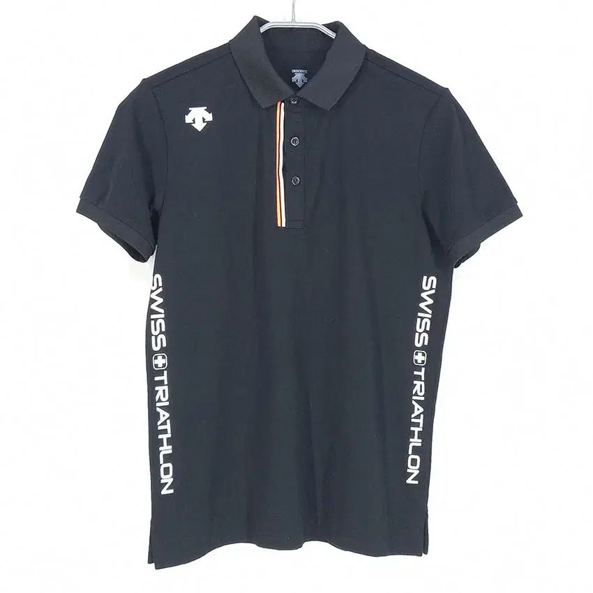 DESCENTE(デサント) メンズ 英語印刷 スリムフィット ポロシャツ 黒 M （ HU39552 ）