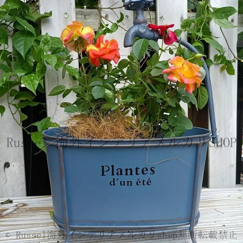 プランター 植木鉢 バスタブ型 お風呂 蛇口付き ヴィンテージ風 アンティーク風 多肉植物 寄せ植え プランターポット ガーデニング雑貨 屋内 屋外 ガーデニング 庭 玄関 4-7 WWW_NOITHATQUANGTHANH_NET