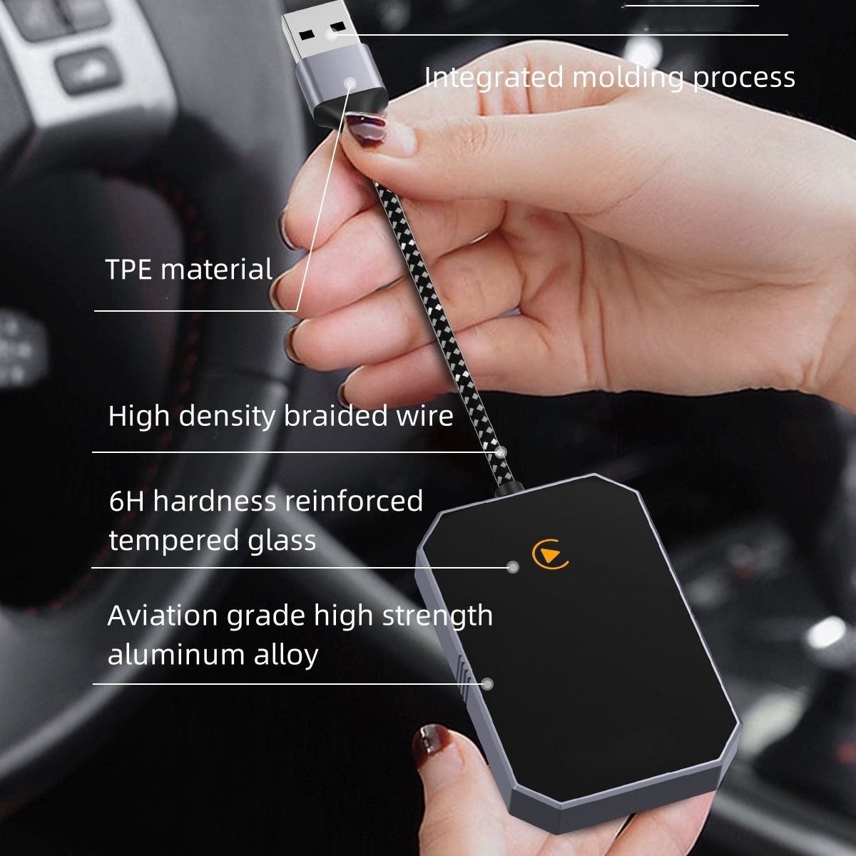 Fuallwin ワイヤレス Carplay - Android Auto アダプター - 簡単インストール 高効率 音声制御 強力な放熱 - iPhone 6 - Android 11 用 オリジナルカー有線からワイヤレス シンプル操作 Carplay|