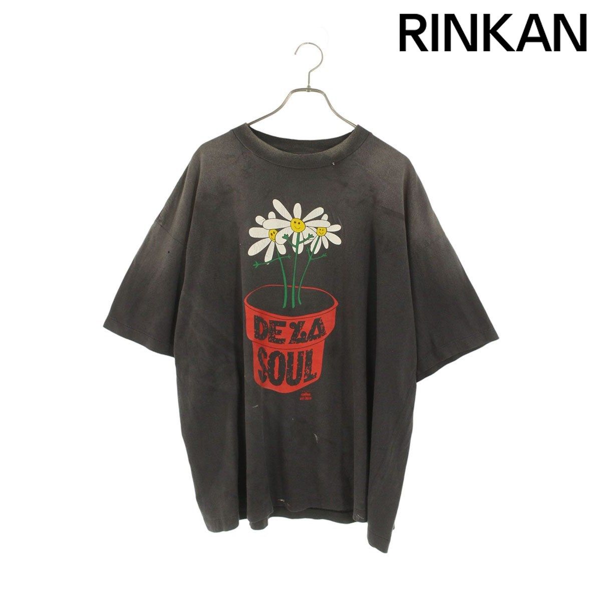 セントマイケル 25AW SM-HR1-0000-C18 DE LA SOULプリントヴィンテージ加工Tシャツ メンズ XXL