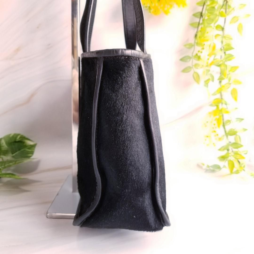 極美品 希少 銀座和光 ハンドバッグ ハラコ レオパード レザー