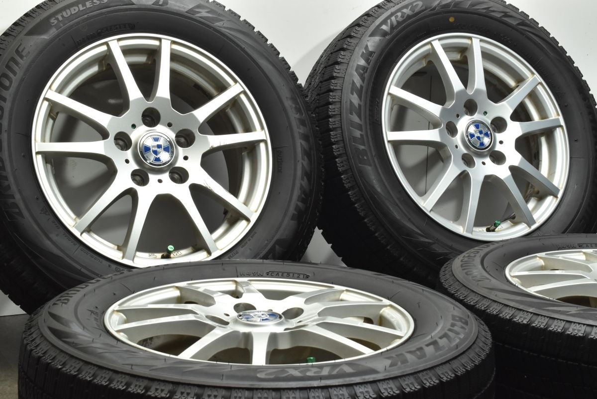 【バリ溝】G-MACH 15in 6J +43 PCD114.3 ブリヂストン ブリザック VRX2 195/65R15 ノア ヴォクシー セレナ ステップワゴン スタッドレス