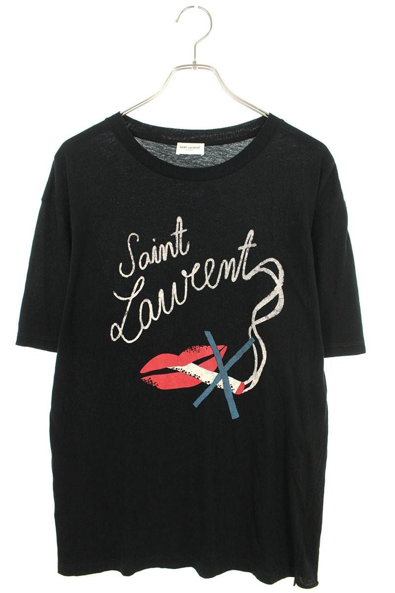 Cダメージの強い商品サンローラン　SAINT LAURENT Tシャツ　半袖　スモーキングリップ