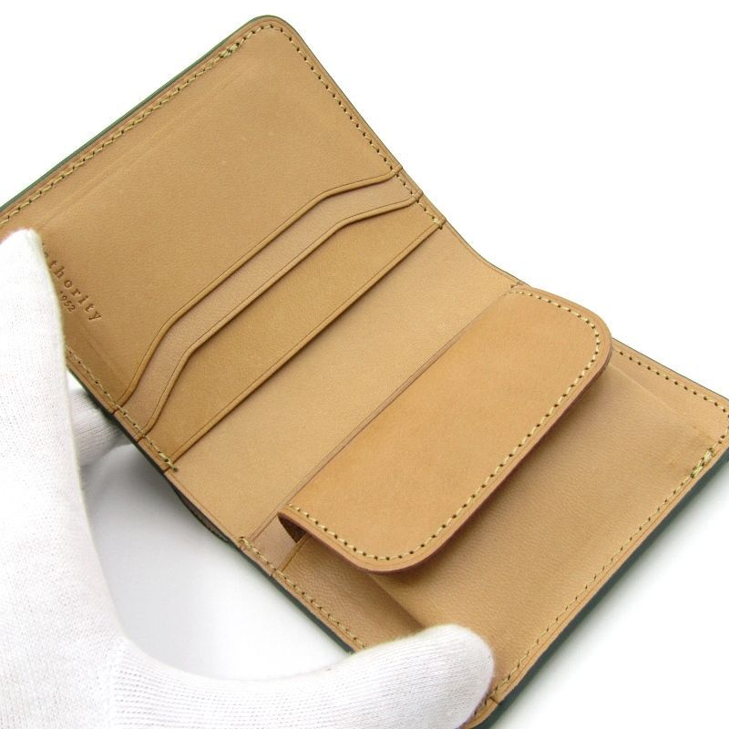 Flathority フラソリティ 二つ折り財布 FM 713 水染めオイルコードバン Compact Wallet コンパクトウォレット グリーン