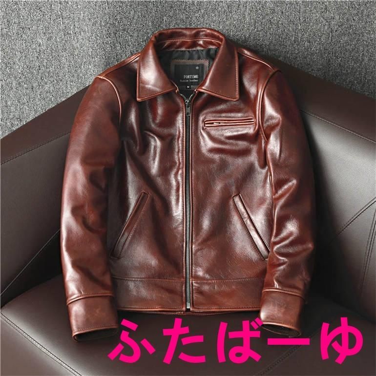 本革ジャケット レザージャケット メンズ 折り襟 牛革 バイクジャケット ライダースジャケット バイクウェア 秋冬用 防風耐磨革ジャン 皮ジ