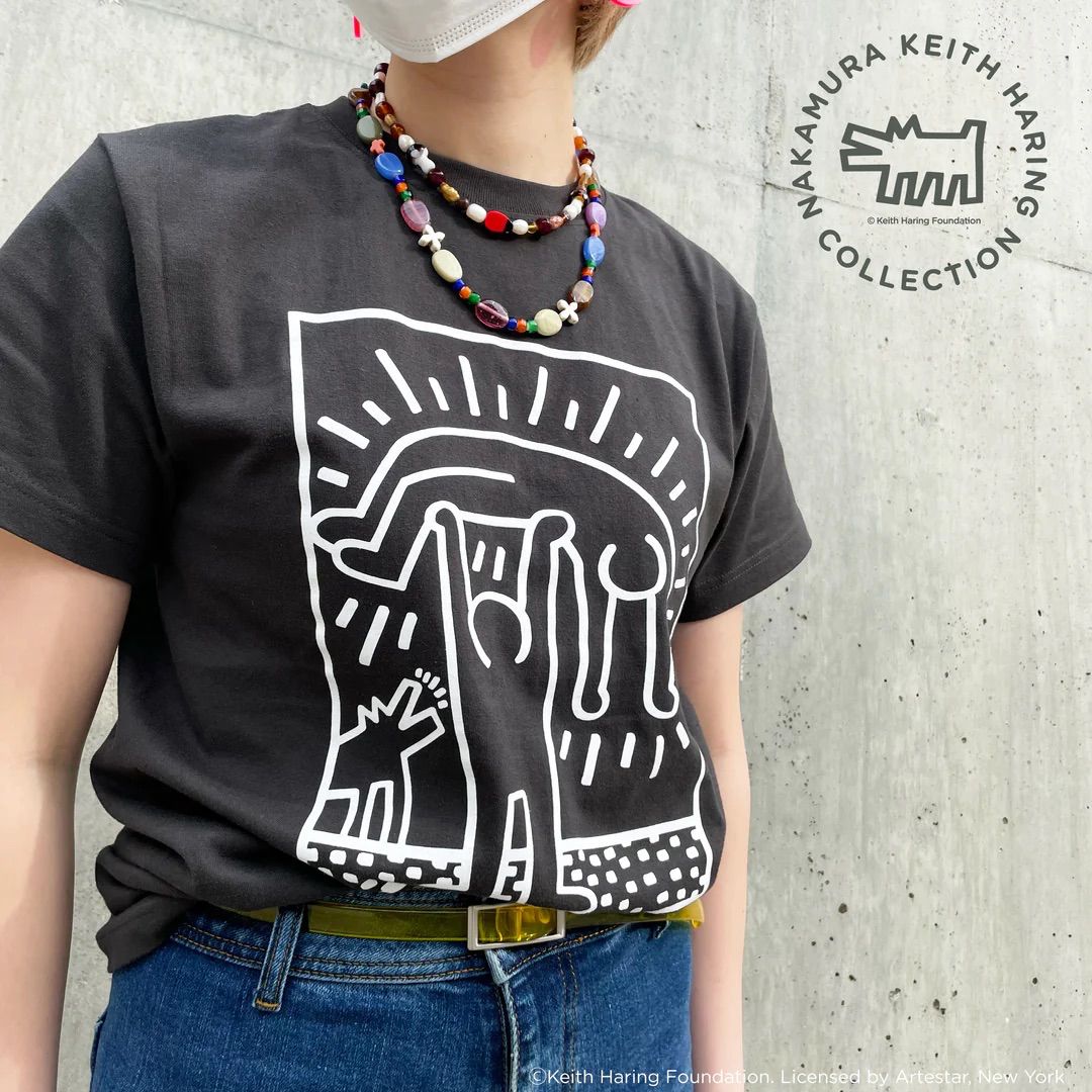 Keith Haring / キースヘリング アート プリント Tシャツ ( Holding