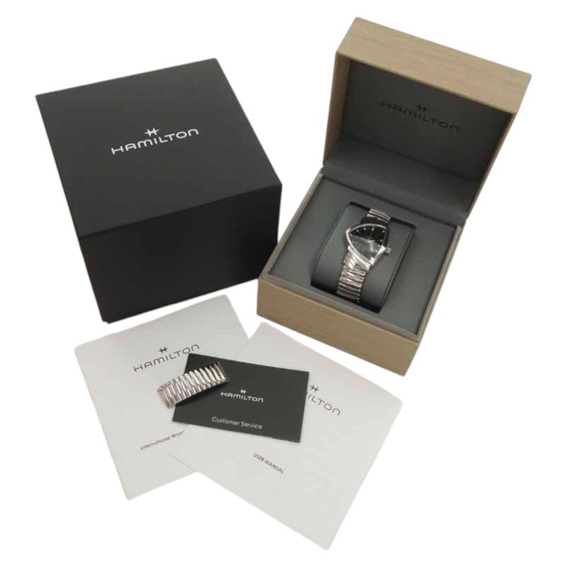ハミルトン|HAMILTON VENTURA ベンチュラ Quartz クオーツ 腕時計 ウォッチ シルバー|ブラック サイズ ユニセックス32|50mm