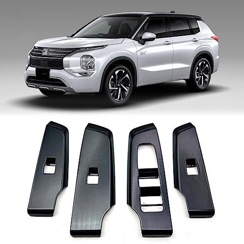 送料無料，低価 新型 三菱 アウトランダー PHEV ウインドウスイッチベースパネル Outlander 3代目 GN0W型 2021年～現行 ドアスイッチカバー ABS素材 パネルカバー ガーニッシュ 内装パーツ ウィンドウスイッチベー 応募券