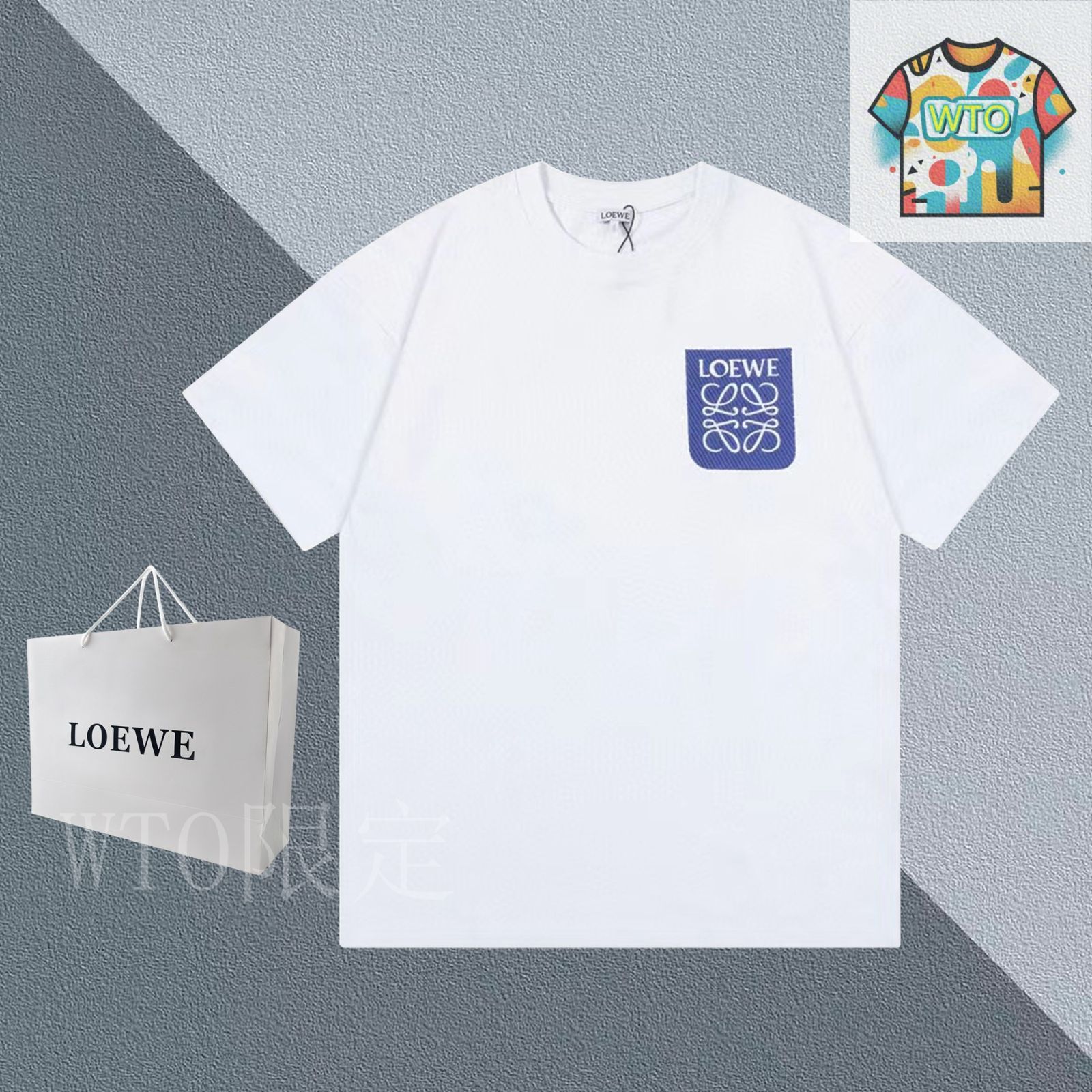 LOEWE ホワイト ポケット付きTシャツ LOEWE ホワイト ポケット付きTシャツ LOEWE ホワイト Tシャツ ポケット付き