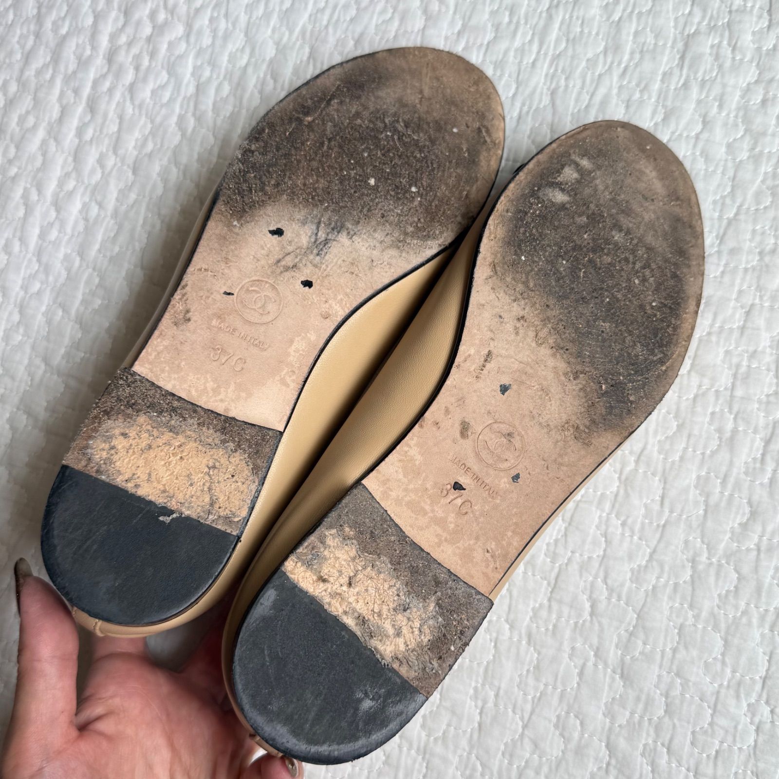 【極美品】CHANEL　シャネル　バレエシューズパンプス　ベージュ　35 1/2 極美品 CHANEL シャネル フラットシューズパンプス バレエ