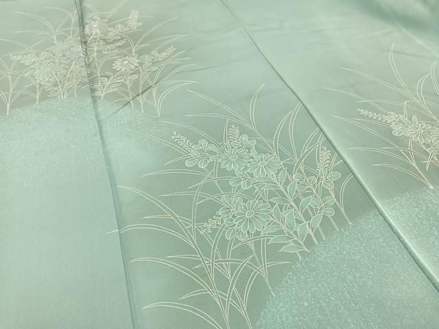 平和屋着物○訪問着 友禅 作家物 陽光 草花文 暈し染め 金銀