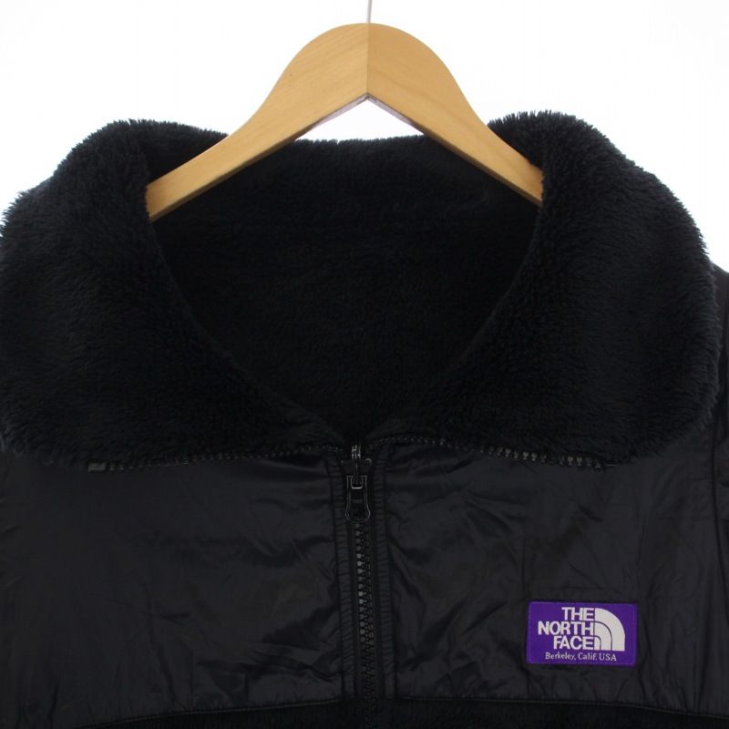 ノースフェイス パープルレーベル THE NORTH FACE PURPLE LABEL リバーシブル フリースジャケット ボアジャケット  ジップアップ ナイロン L 黒 ブラック NA2962N /BM