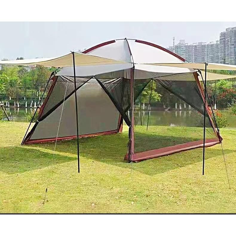 ワンタッチテント式蚊帳2ドア・高密度メッシュ・底生地付き
