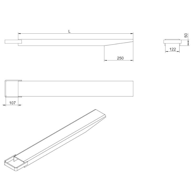 サヤフォーク フォークリフト 爪 オープンボトム 長1830mm 内幅120mm フォークリフト延長用長爪 CFEX724 | フォークリフト  アタッチメント フォーク用爪 付けツメ 長爪 cfex724 - メルカリ