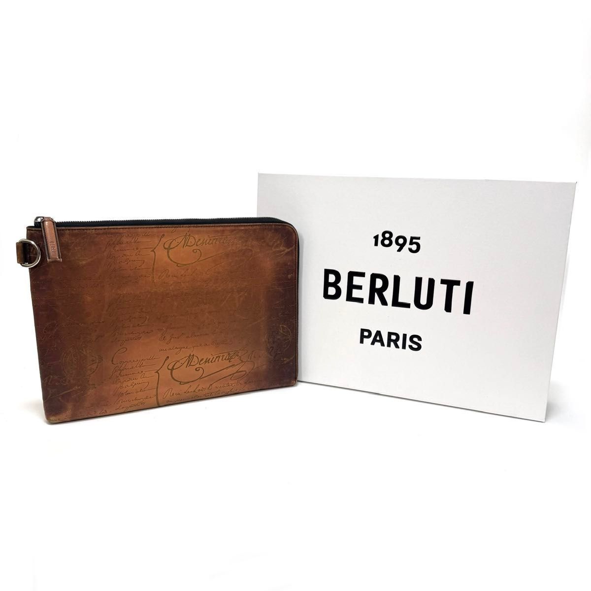 ベルルッティ カリグラフィ ニノGM クラッチバッグ セカンドバッグ 手持ち鞄 ブラウン 茶 brown レザー 本革 NINO Berluti