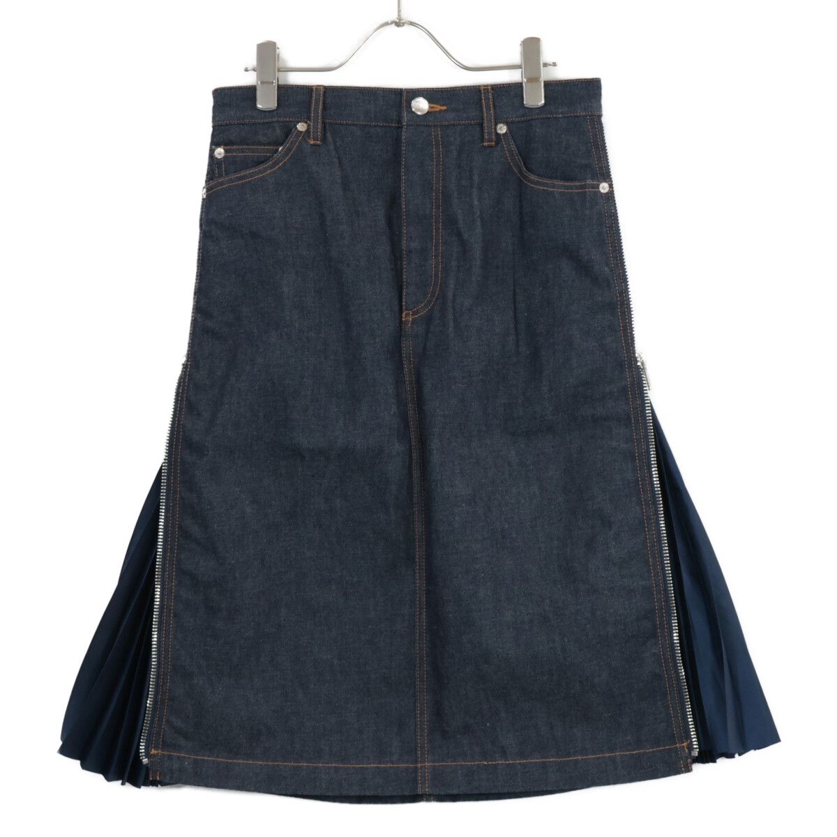 Sacai サカイ 21SS×A.P.C. サイドジッププリーツデニムスカート sacai