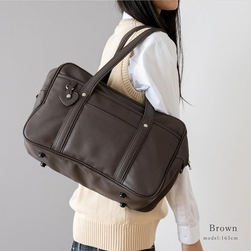 VITAFELICE ヴィータフェリーチェ ハートチャーム付きスクールバッグ 中高生学用品 レディース inb-90081p ブラウン 1 WWW_NOITHATQUANGTHANH_NET