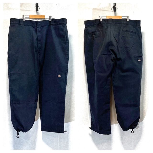 Dickies ダブルニーブラックワークパンツ極太ルーズディッキーズ大きい