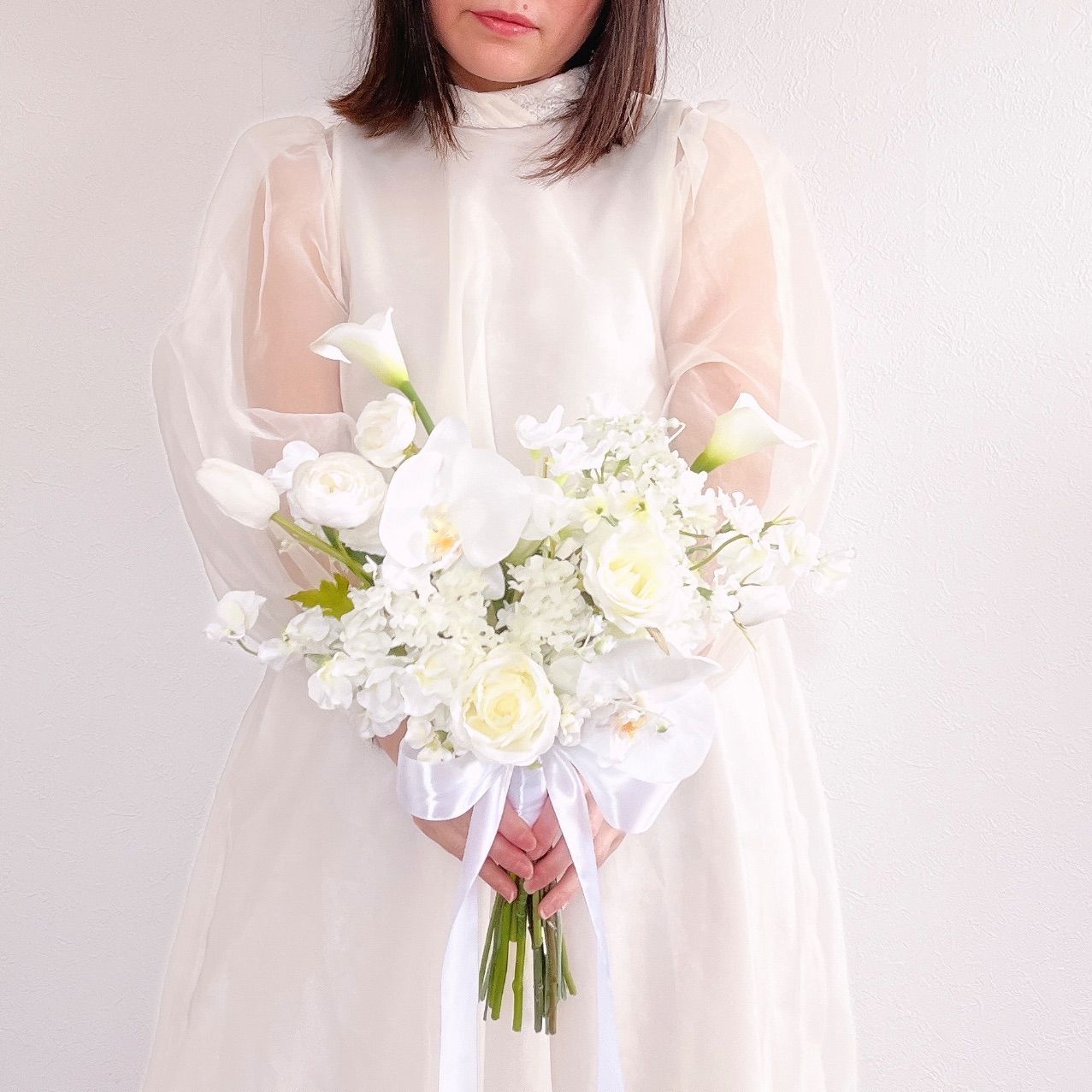 王道ホワイト♡純白クラッチブーケ ウェディングブーケ