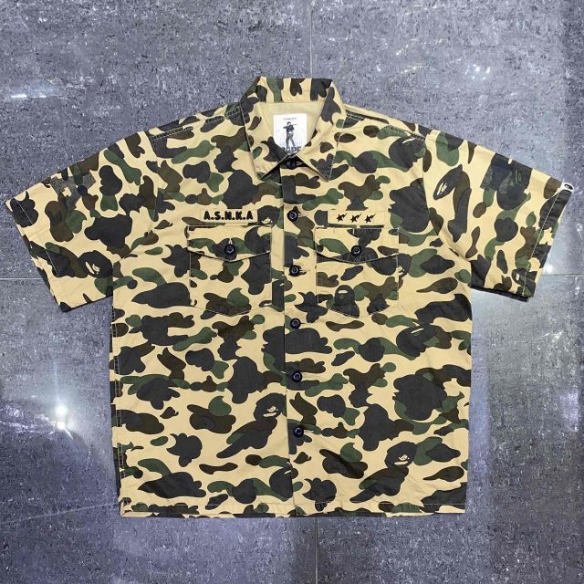 A BATHING APE 1ST CAMO MILITARY SHIRT SIZE-L アベイシングエイプ ファーストカモ ミリタリーシャツ 南堀江店
