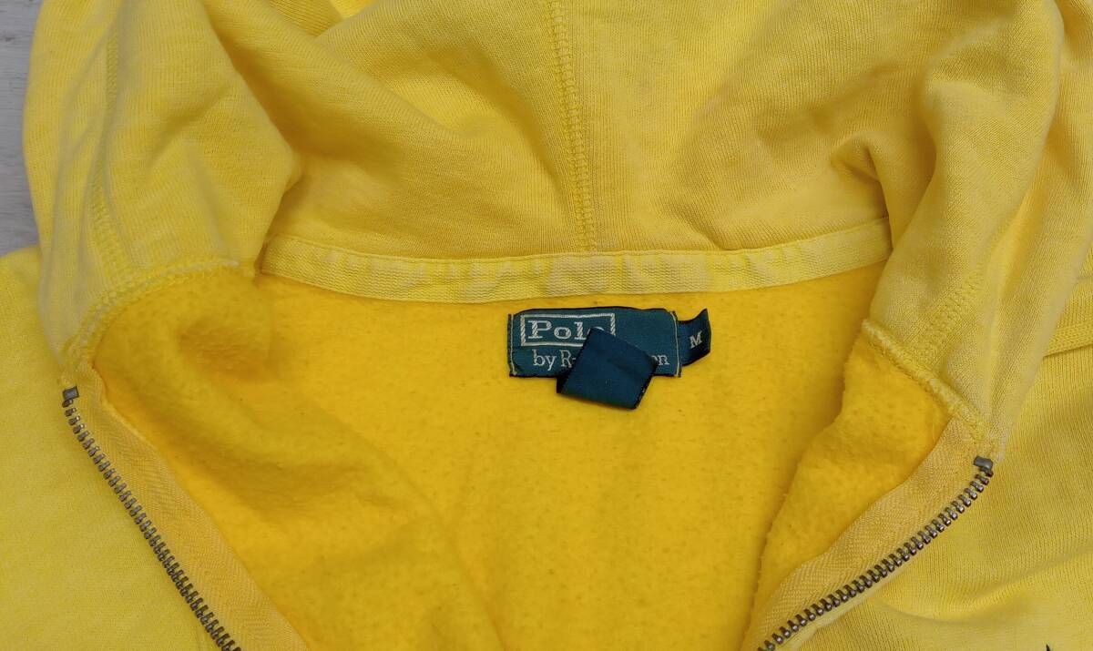 雑誌表紙掲載♡ラルフローレン　ワンポイント刺繍フルジップパーカー　レモンイエロー POLO RALPH LAUREN/ポロ ラルフローレン/パーカー/90s